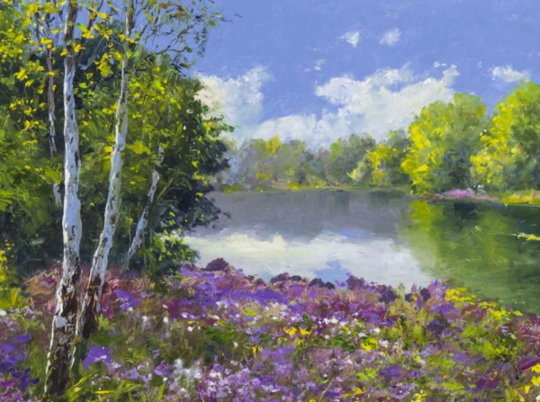 Finding Peace By The River Bank, Sussex by Gerhard Nesvadba, original painting