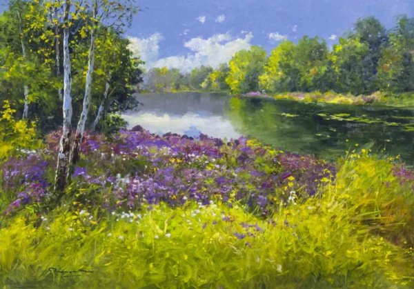 Finding Peace By The River Bank, Sussex by Gerhard Nesvadba, original painting