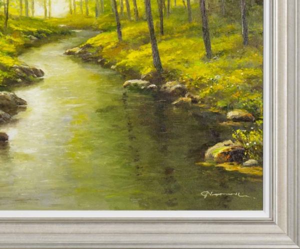Dreaming To Be, Woodland Walk by Gerhard Nesvadba, original painting, detail