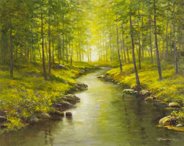 Dreaming To Be, Woodland Walk by Gerhard Nesvadba, original painting