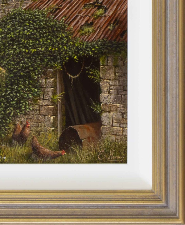 The Chicken Coop by Edward Hersey, original painting, detail