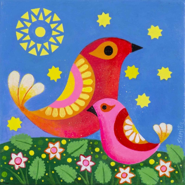 Birds II by Sunita Khedekar, original painting