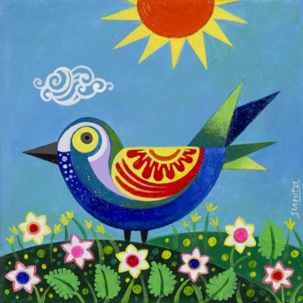 Birds III by Sunita Khedekar, original painting