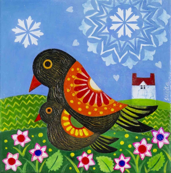 Birds IV by Sunita Khedekar, original painting