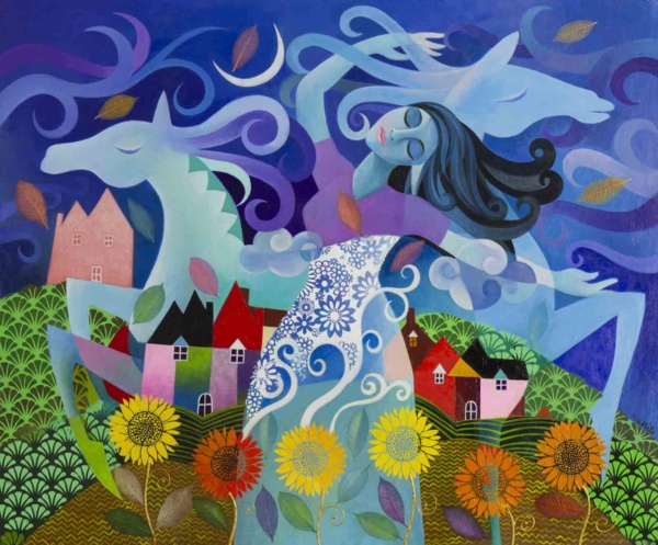 Let The Wind Be My Stylist by Sunita Khedekar, original painting