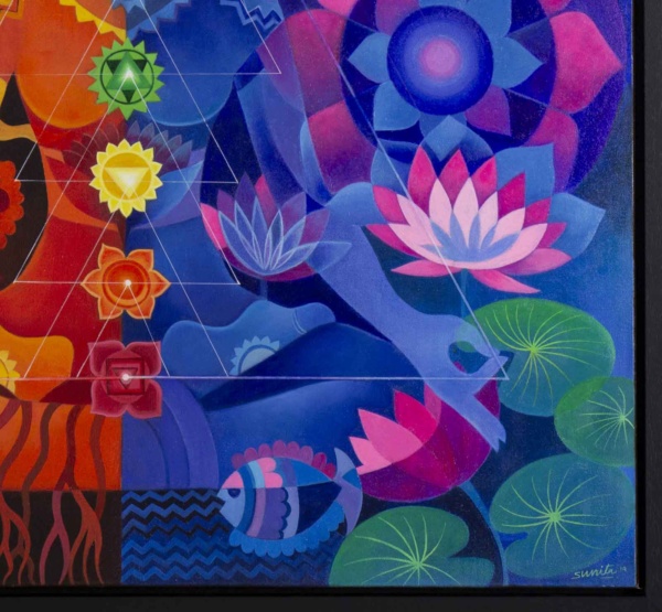 I Am The Creator by Sunita Khedekar, original painting, detail