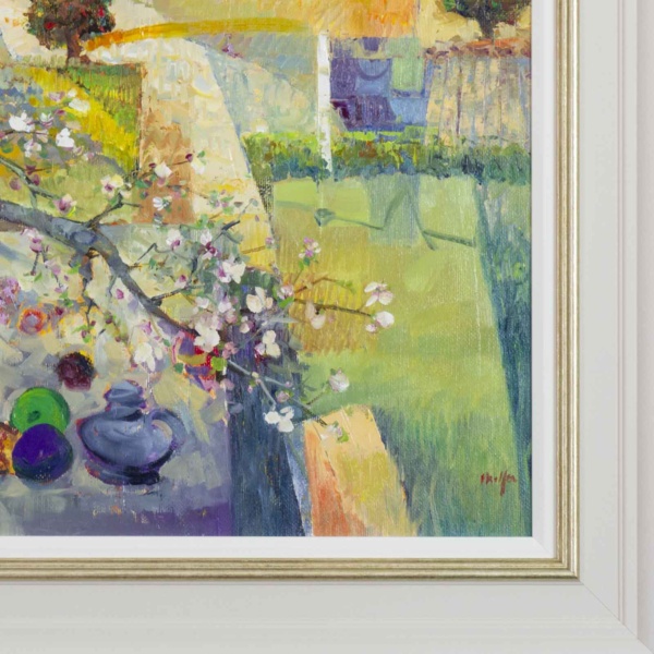 Blossoming Love by Mario Malfer, original painting, detail