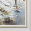 Silver Birches, Winter by Mario Malfer, original painting, detail