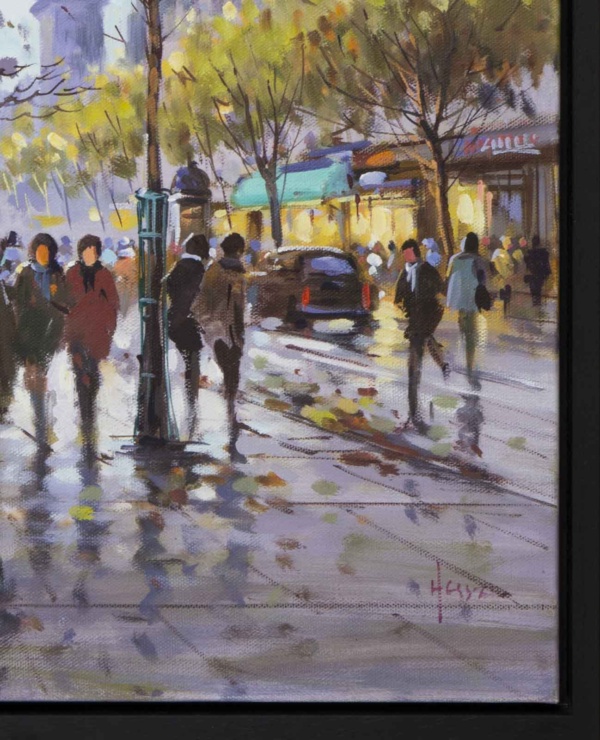 Early Morning, Boulevard Saint Martin by Henderson Cisz, original painting, detail