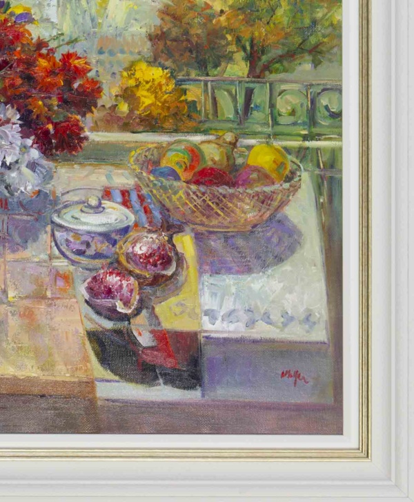 Afternoons With You by Mario Malfer, original painting, detail