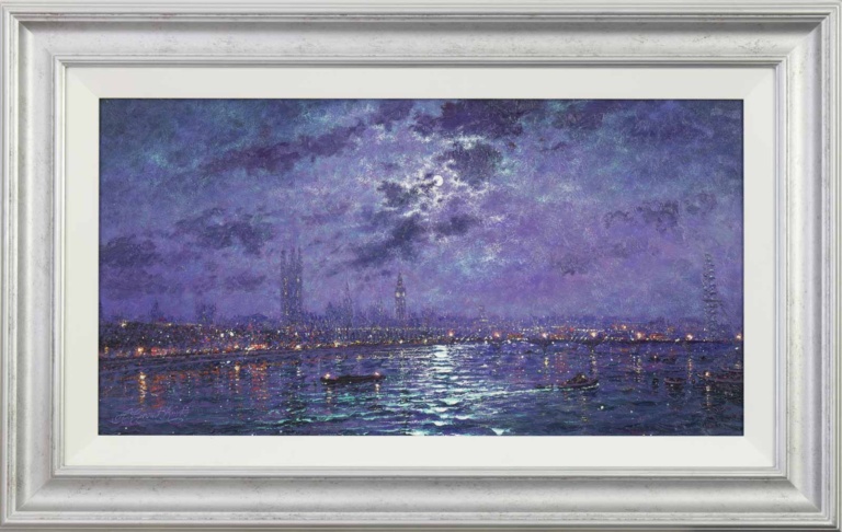 Nocturne Reflections Across Westminster by Andrew Grant Kurtis
