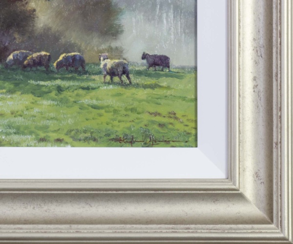 Golden Pastures by Stephen Hawkins, original painting, detail