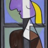 Buste de Femme de Profil (Femme Écrivant) after Picasso by David Henty, original painting