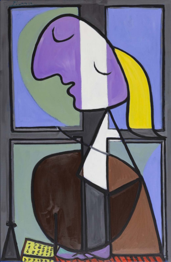 Buste de Femme de Profil (Femme Écrivant) after Picasso by David Henty, original painting