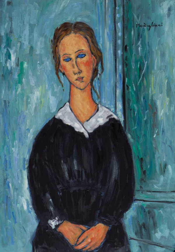 Portrait of A Servant Girl after Modigliani by David Henty, original painting