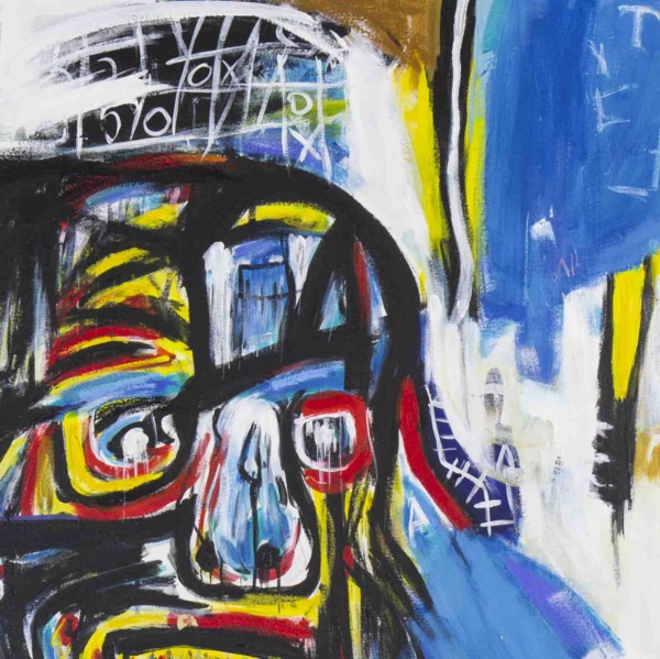 Untitled Skull after Basquiat by David Henty, original painting