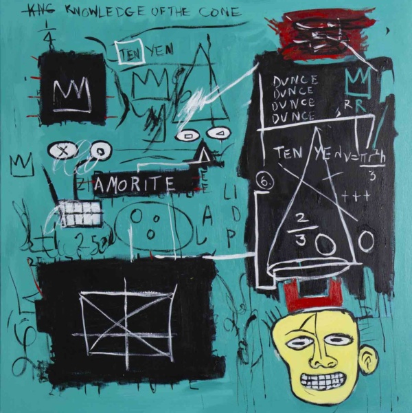 Equals Pi after Basquiat by David Henty, original painting
