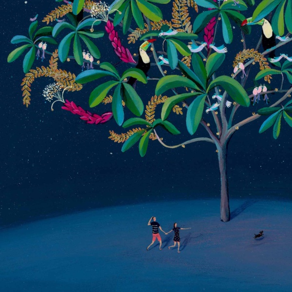Tropical Tree by Jenni Murphy, limited edition print, detail