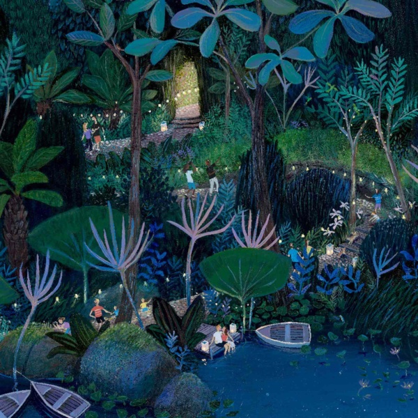 Party In The Forest by Jenni Murphy, limited edition print, detail