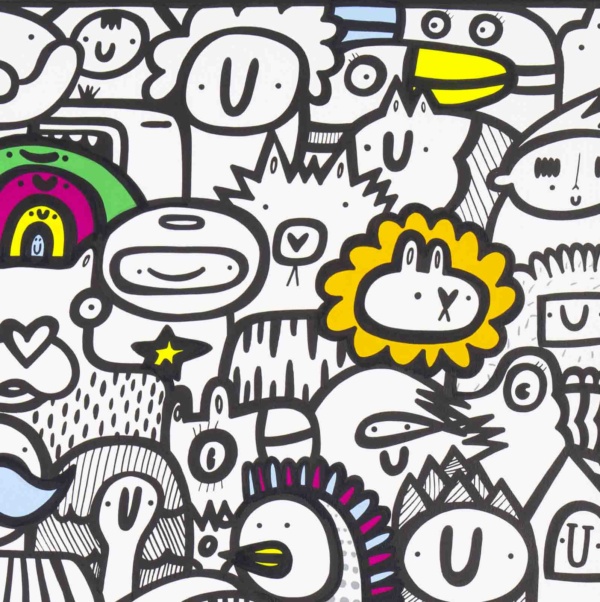 Rainbow Rabble by Kev Munday, original painting