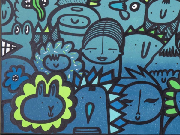 Graduated Greatness by Kev Munday, original painting, detail