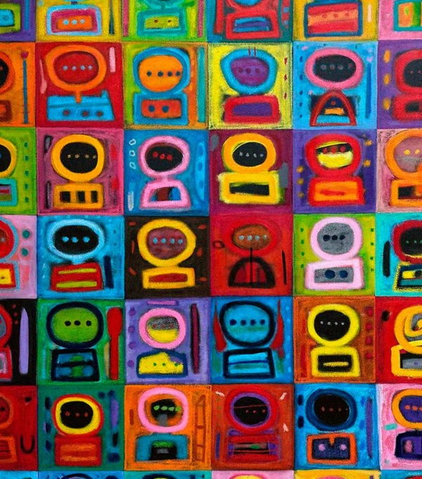 El Comedor by Didier Mayés, original painting, detail