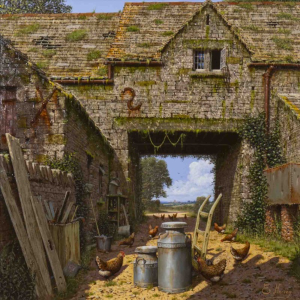 Rustic Farm Life by Edward Hersey, original painting