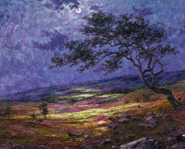 By The Light Of The Silvery Moon, Rosedale by Andrew Grant Kurtis, original painting