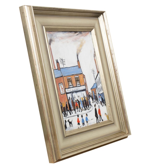 Fish and Chip Shop after L.S. Lowry by David Henty, original painting