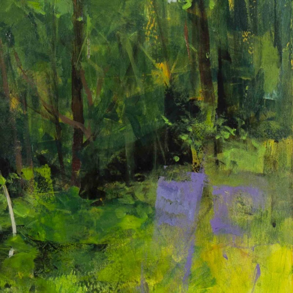 Forest Bathing by Sara Malfer, original painting, detail