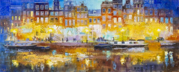 Amsterdam Lights by Veronika Benoni, original painting