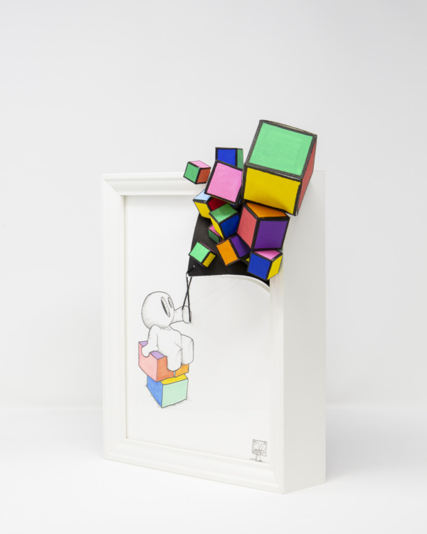 Cube Reveal III by Damilola Odusote, original painting