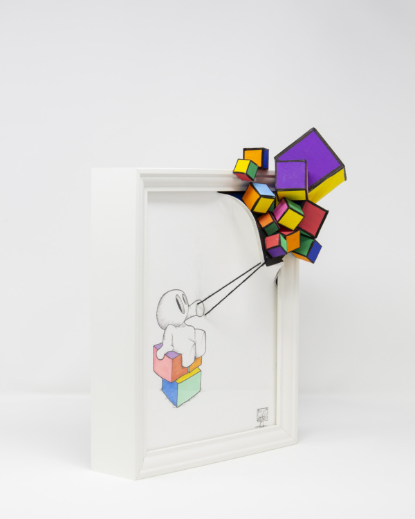 Cube Reveal III by Damilola Odusote, original painting