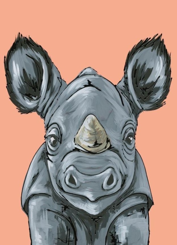 Rhino Rumble by Amy Louise, limited edition print