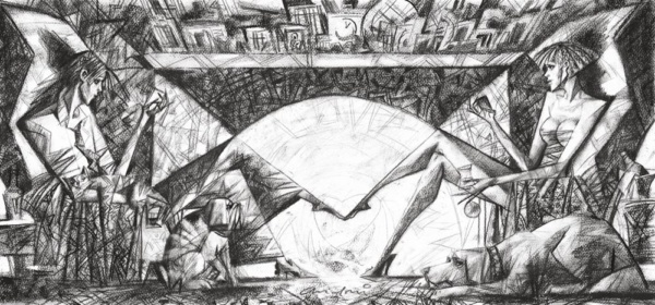 Night Cap Sketch by Andrei Protsouk, limited edition print
