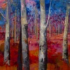 Mystic Forest by Sara Malfer, original painting, detail