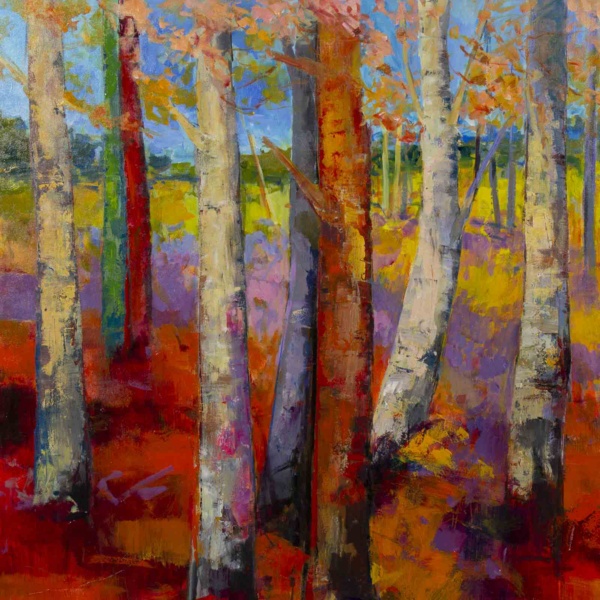 Playful Colours by Sara Malfer, original painting, detail