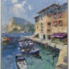 Southern Harbour, Italy by Frank Getty, original painting