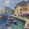 Southern Harbour, Italy by Frank Getty, original painting
