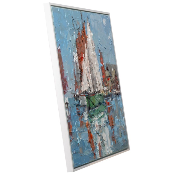 Sail Boats at The Marina by Frank Getty, original painting