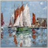Sail Boats at The Marina by Frank Getty, original painting