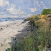 Beachside Walk by Frank Getty, original painting, detail