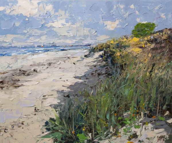 Beachside Walk by Frank Getty, original painting