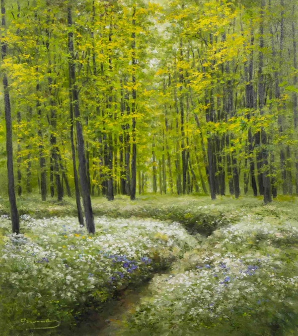 Freshness In The Forest by Gerhard Nesvadba, original painting