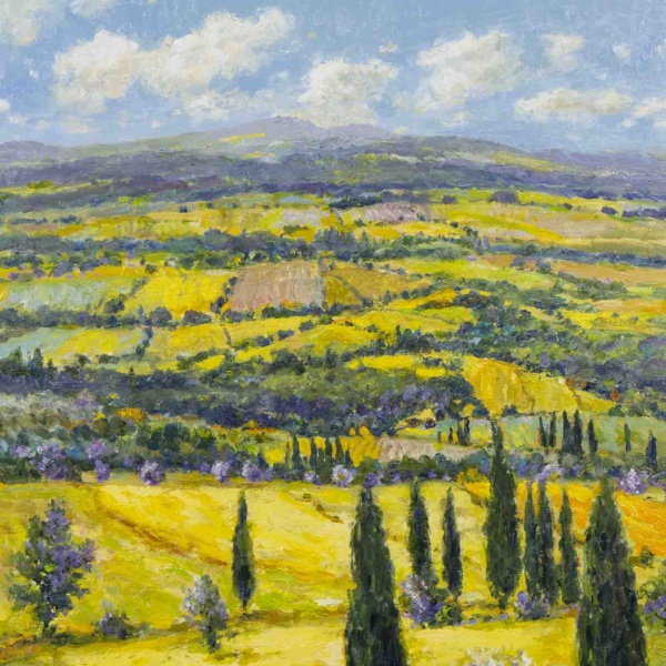 A Summer In Tuscany by Gerhard Nesvadba, original painting, detail