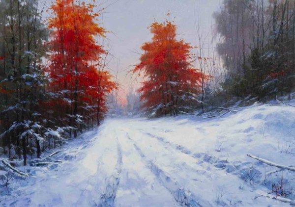 Nieve y Rojos by Miguel Peidro, original painting