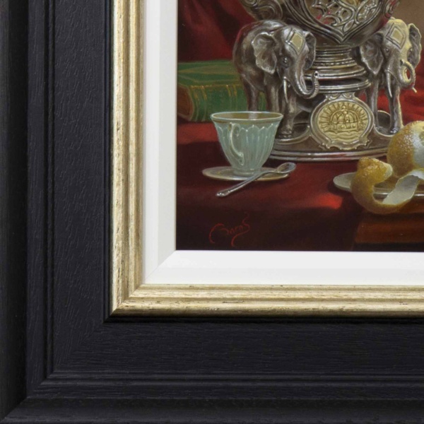 Lemon Tea by Gyula Boros, original painting, detail