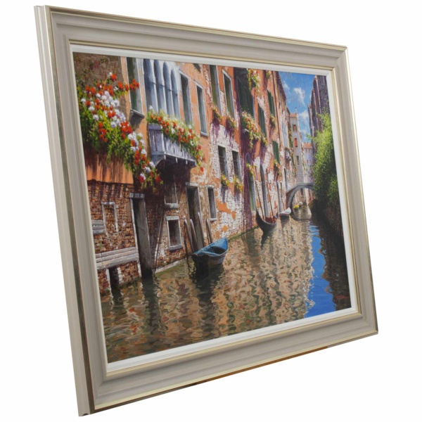 Pause For Lunch, Venice by Raffaele Fiore, original painting