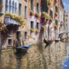 Pause For Lunch, Venice by Raffaele Fiore, original painting