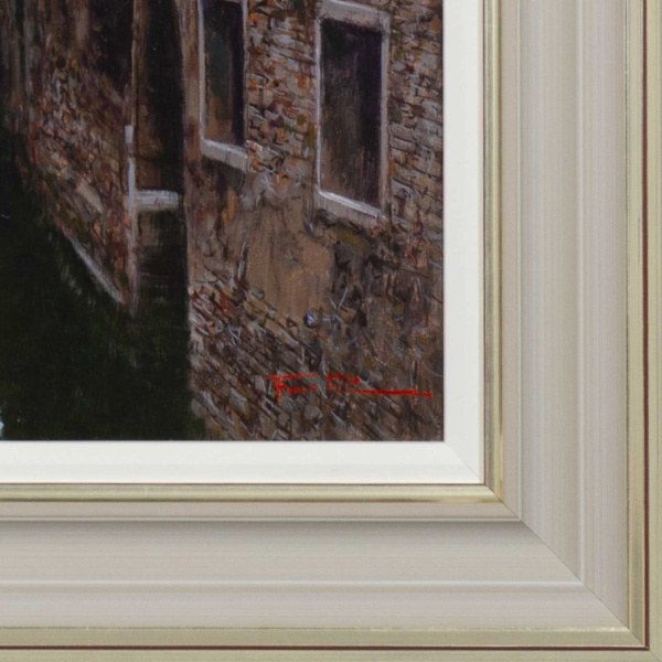 Exploring Venice by Raffaele Fiore, original painting, detail